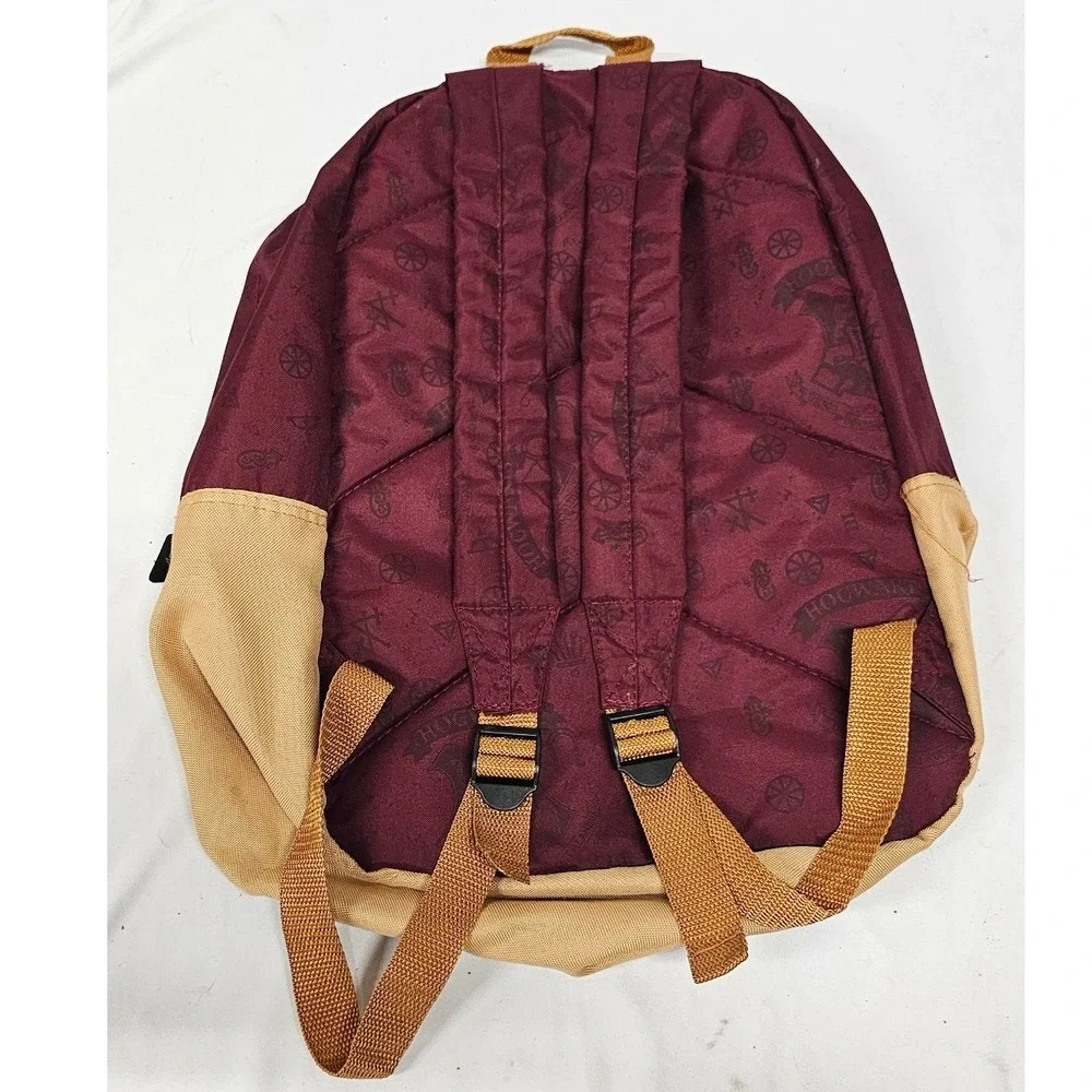 Harry Potter Hogwarts Crest Backpack Burgundy Tan Wizarding World School Bag